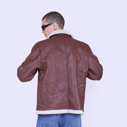 Faux leather Sherpa Jacket