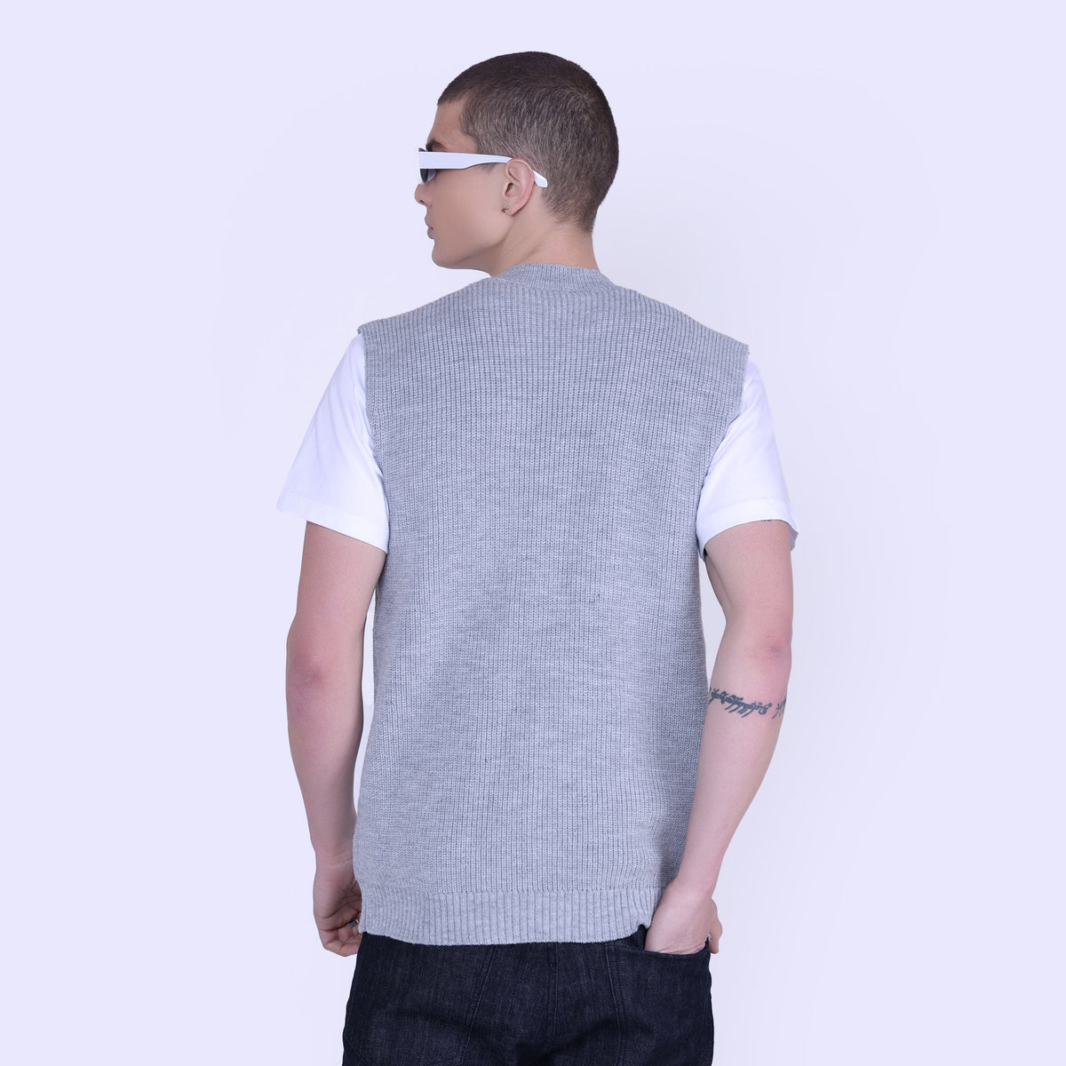 Textured Half Sweater