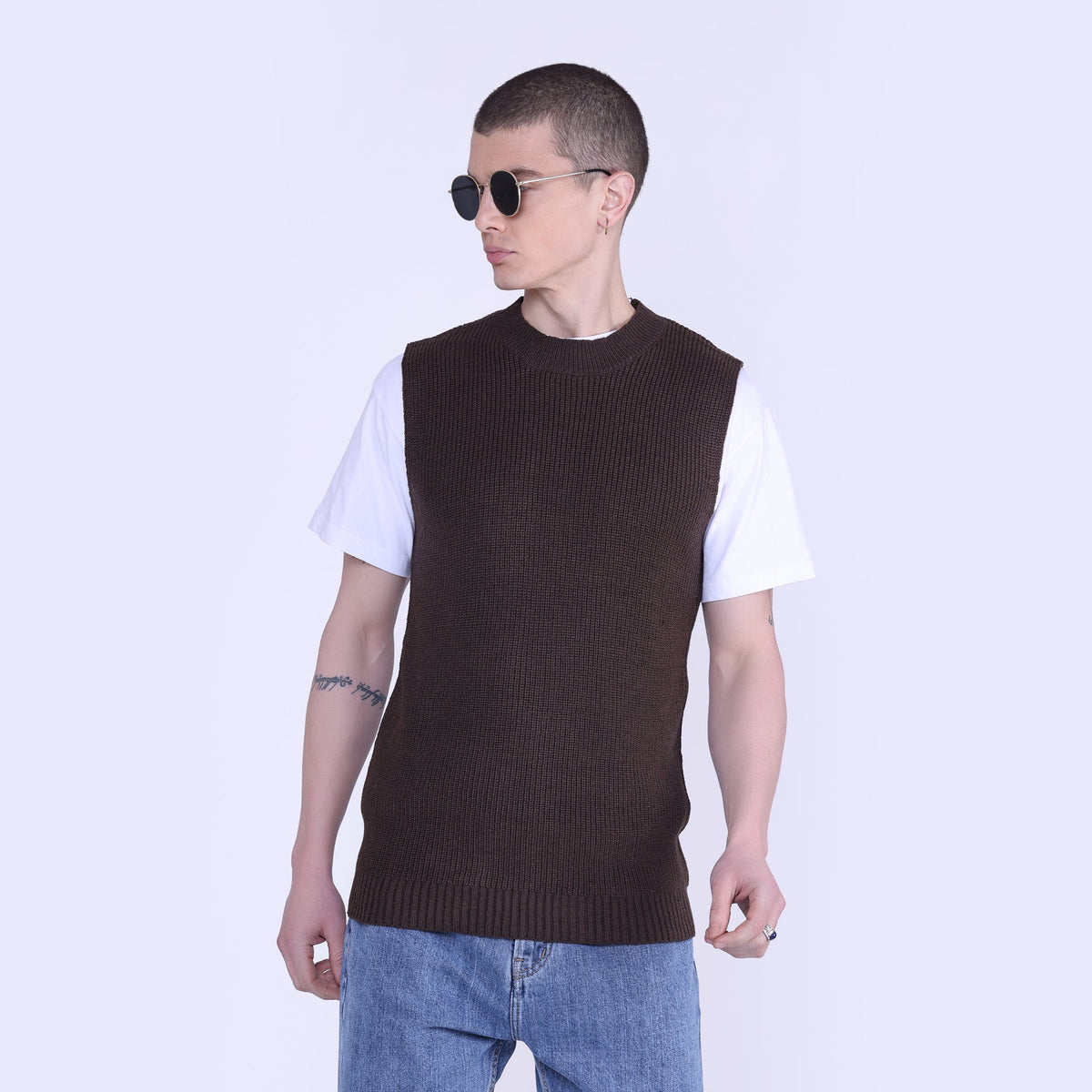 Textured Half Sweater