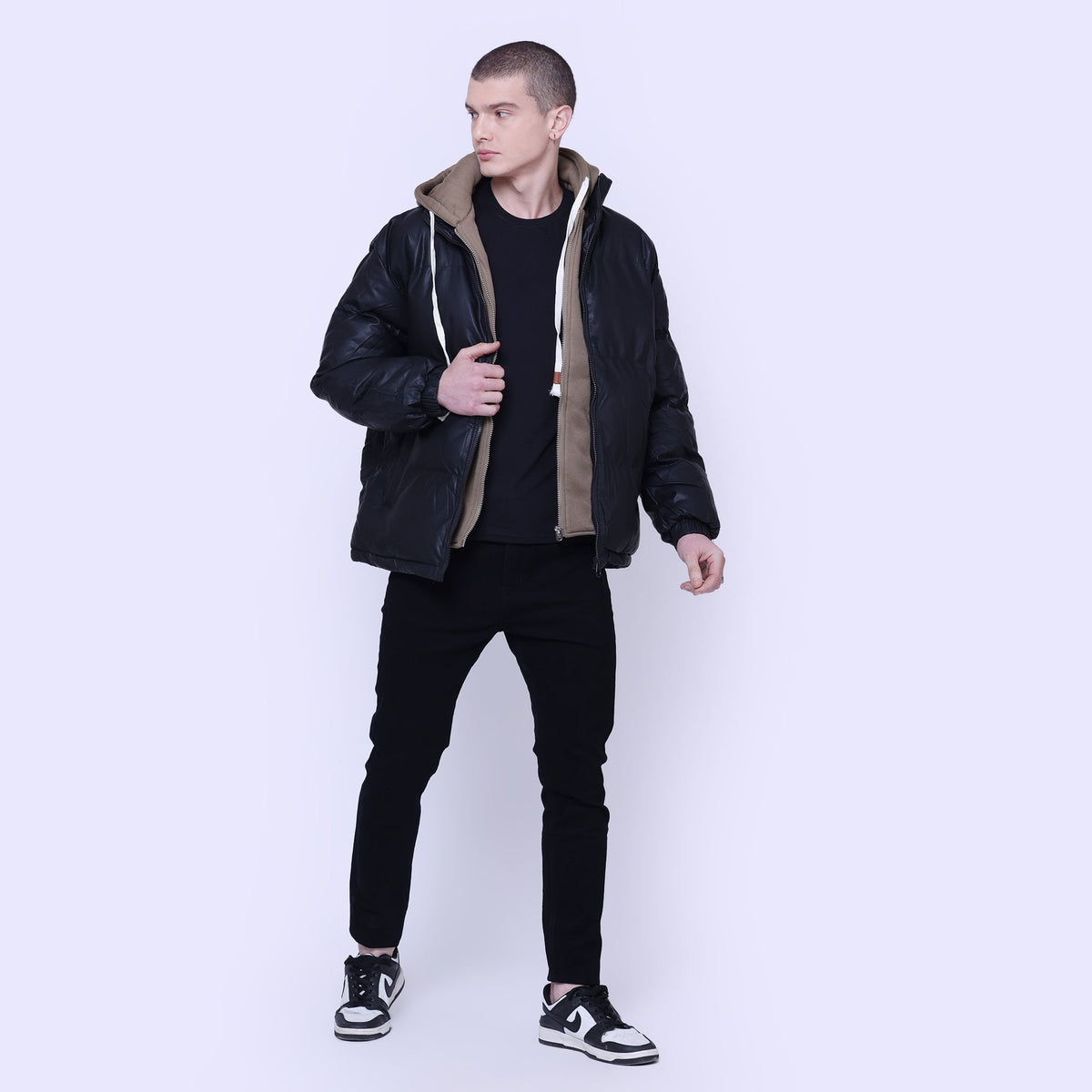 Hoodie Attached Puff Jacket